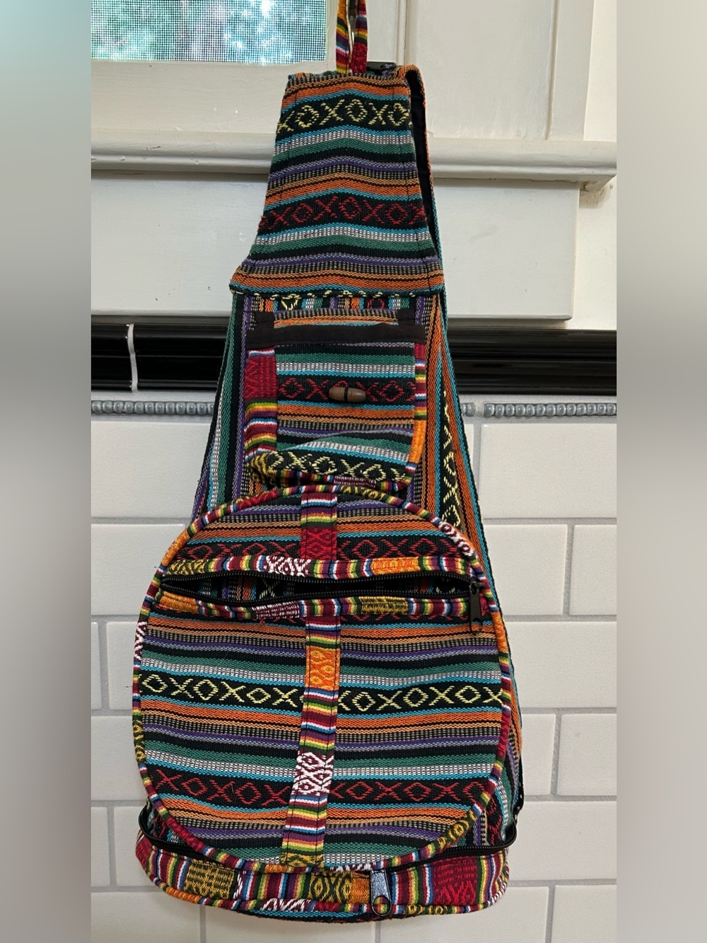 Boho Stripe Woven Shoulder Bag